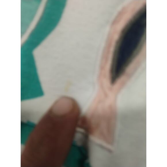 Vintage Haber Women's M Short Sleeve Art to Wear Fish Nautical Graphic Top Jesus - Picture 4 of 12